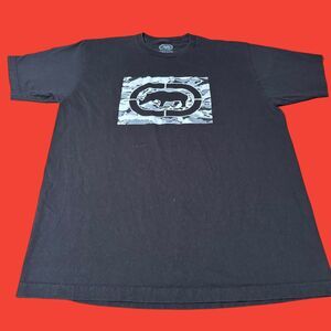 Ecko Unltd. Mens T Shirt XL Black Gray Logo Graphic Print Crew Short Sleeve Tee